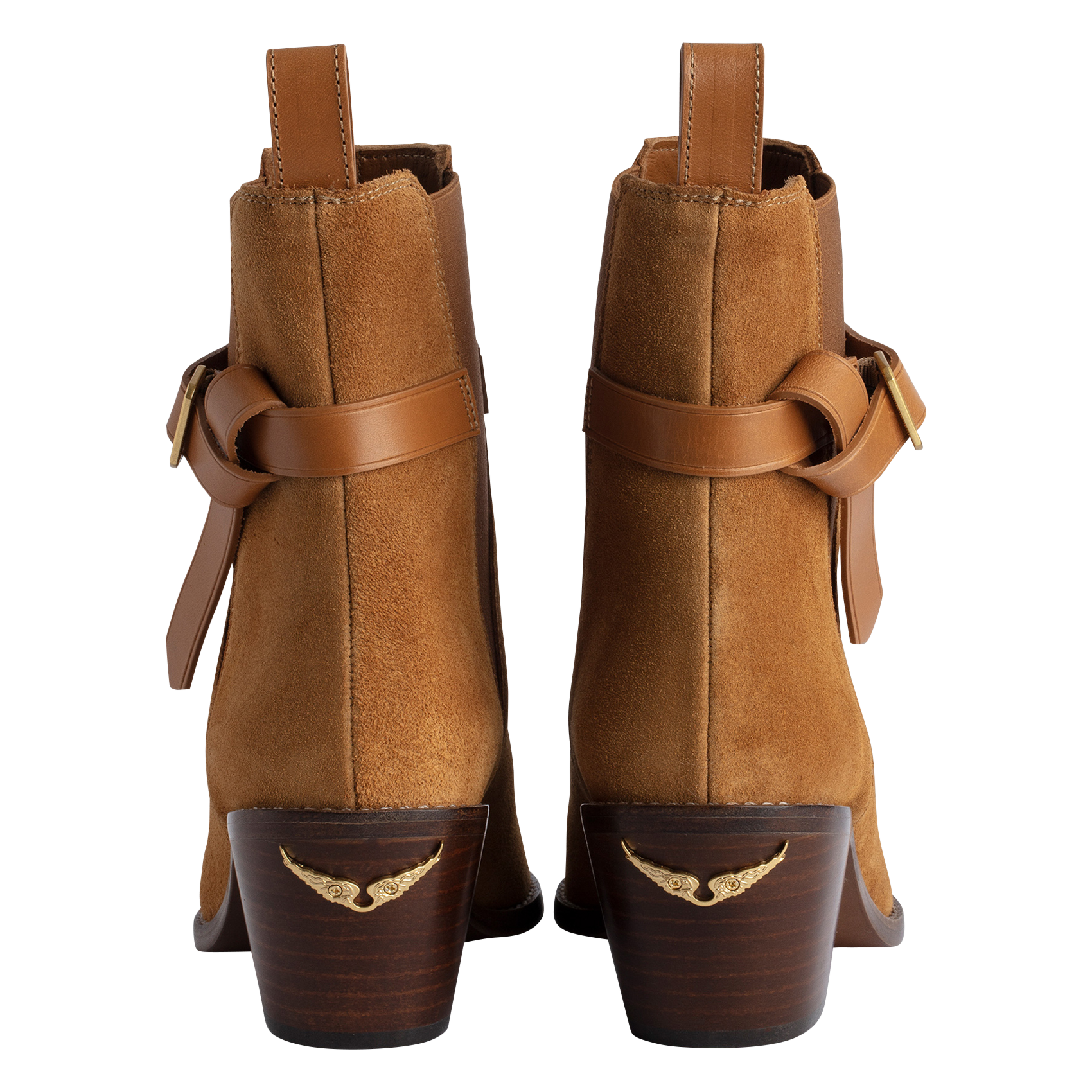 TYLER CECILIA - Bottines à talons en cuir velours| Marron