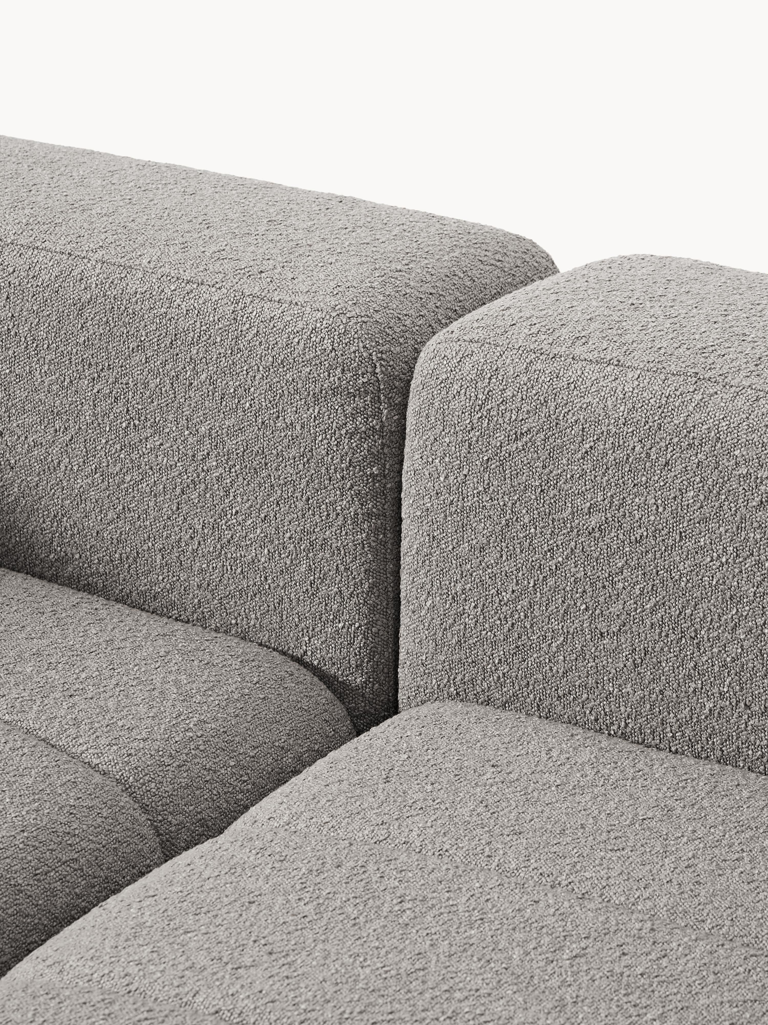 Modulaire bouclé bank Lena (3-zits) met poef (links/rechts)