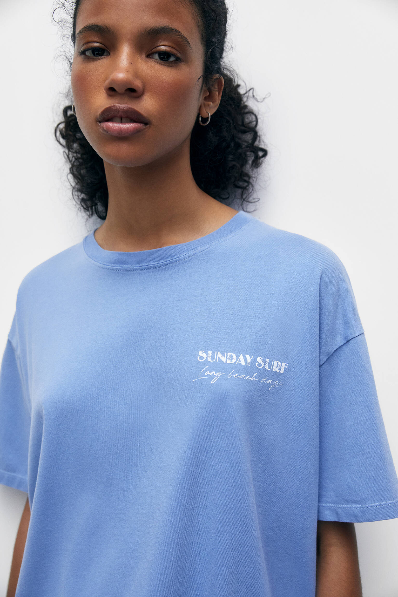 CAMISETA DE MANGA CURTA ESTAMPADA - AZUL