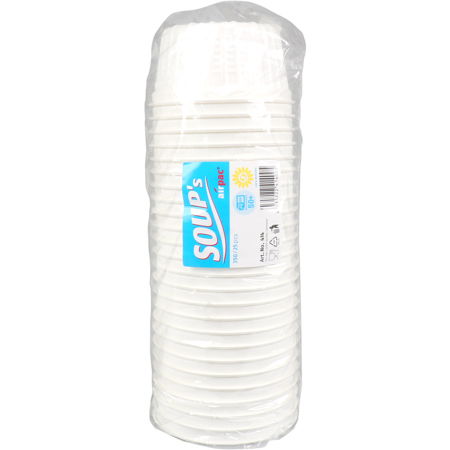 Soepbeker, PP, 350ml, wit