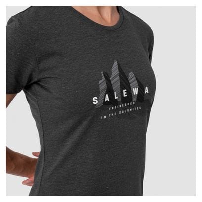 T-Shirt Salewa Lines Graphic Dry Gris Onyx Femme