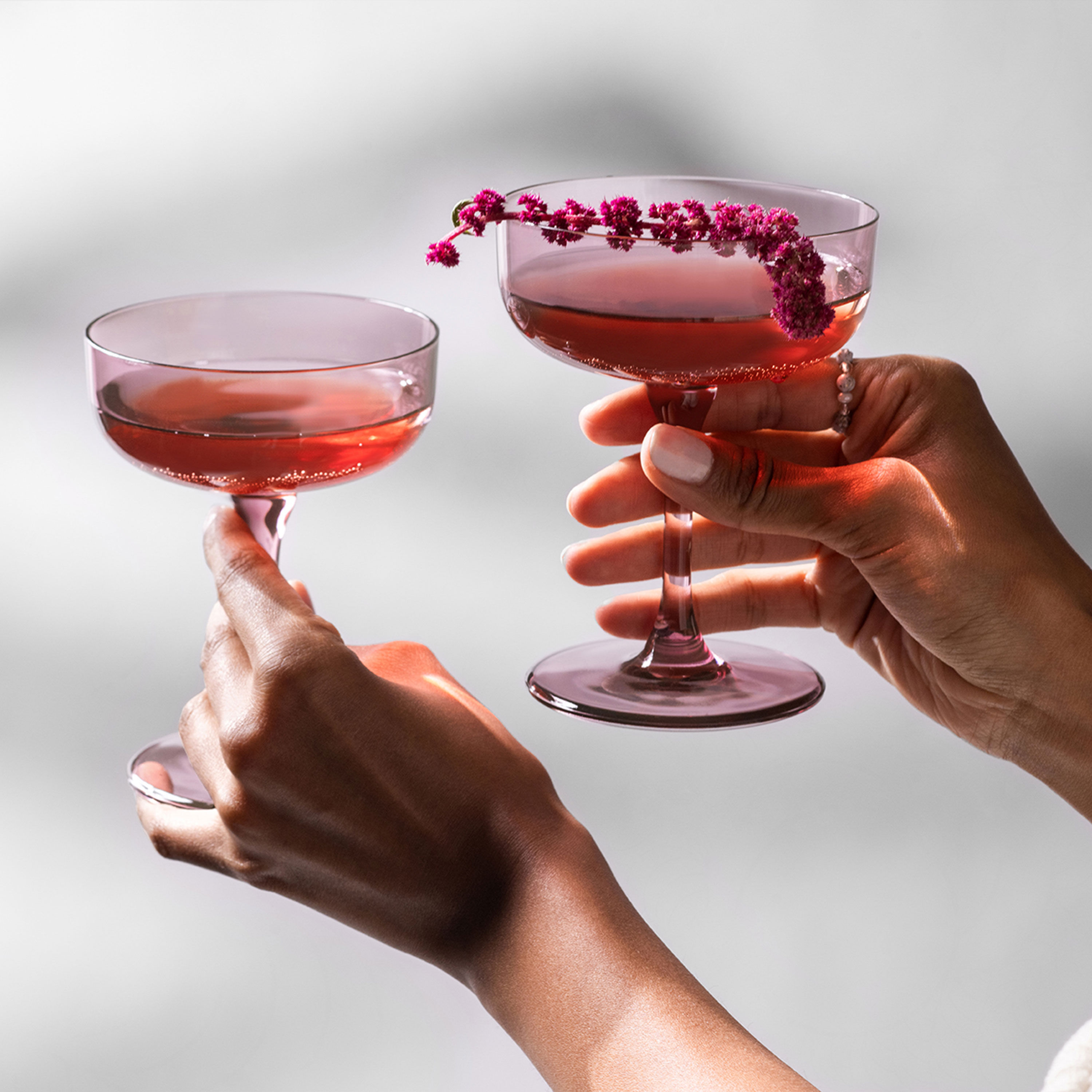 Like Glass Champagne coupe glass Purple, 4.1 oz, crystal glass