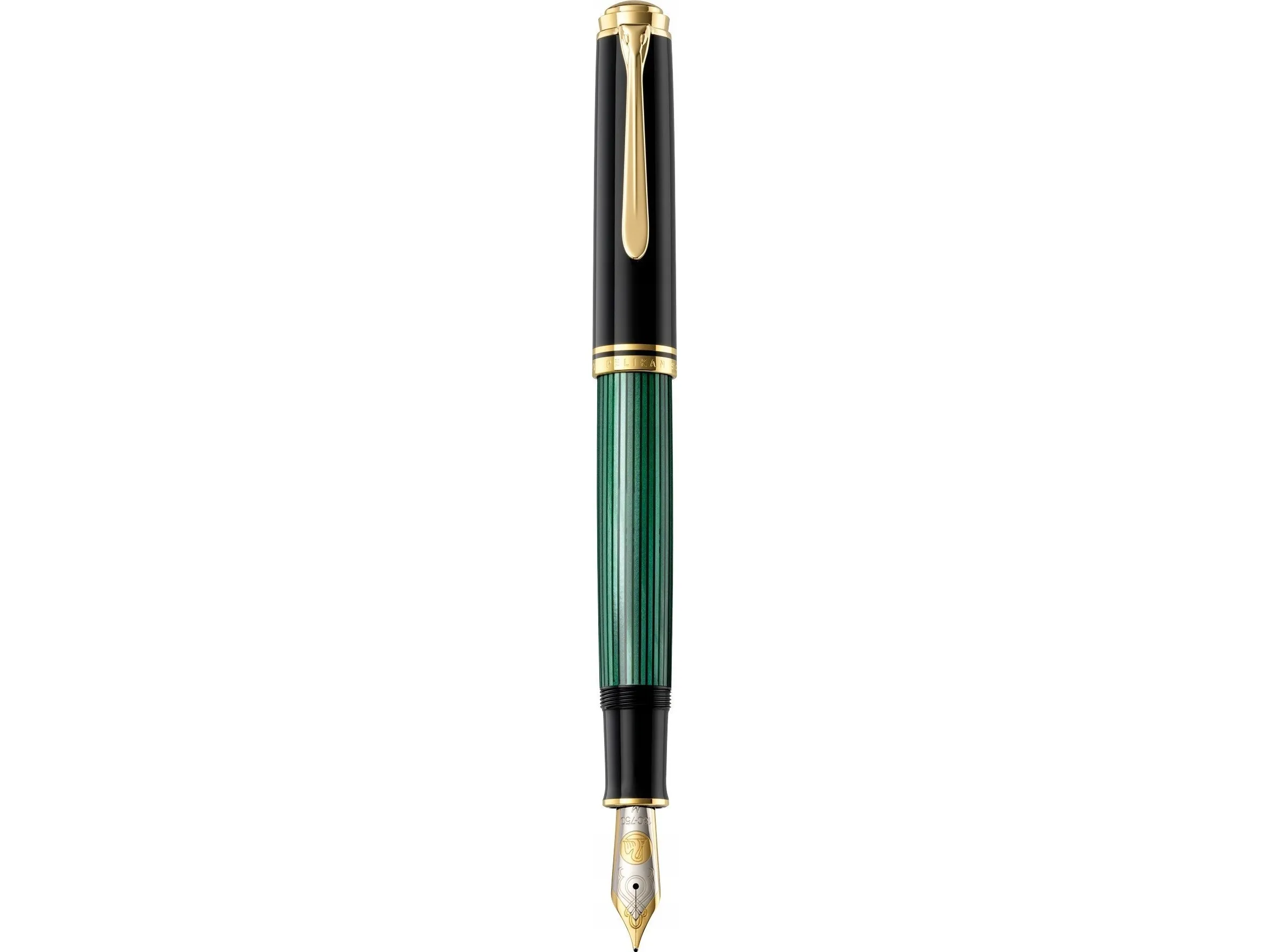 Pelikan Souverän® 1000, Sort, Guld, Grøn, Indbygget påfyldningssystem, Guld/Rhodium, Bold, Ambidextrous, Tyskland