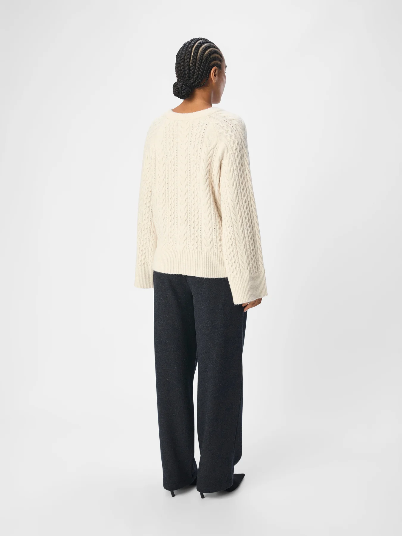 Object Objrosa Knit L/S Re Pullover 134 4569006 white sand melange