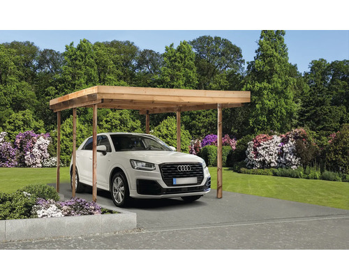 Liberty enkele carport met aluminium dakpanelen 304 x 510 cm naturel