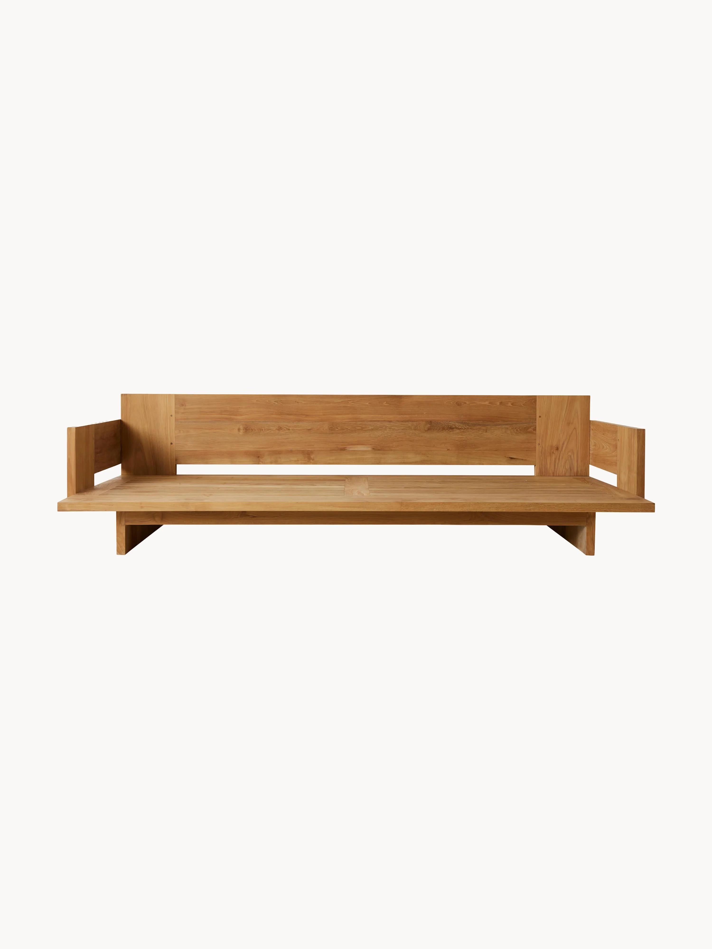 Tuin loungebank Natural van teakhout