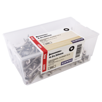 GAMMA schroef universeel platkop RVS 4.0x30 mm 200 stuks