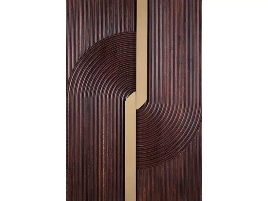 Meuble bar en bois manguier et métal