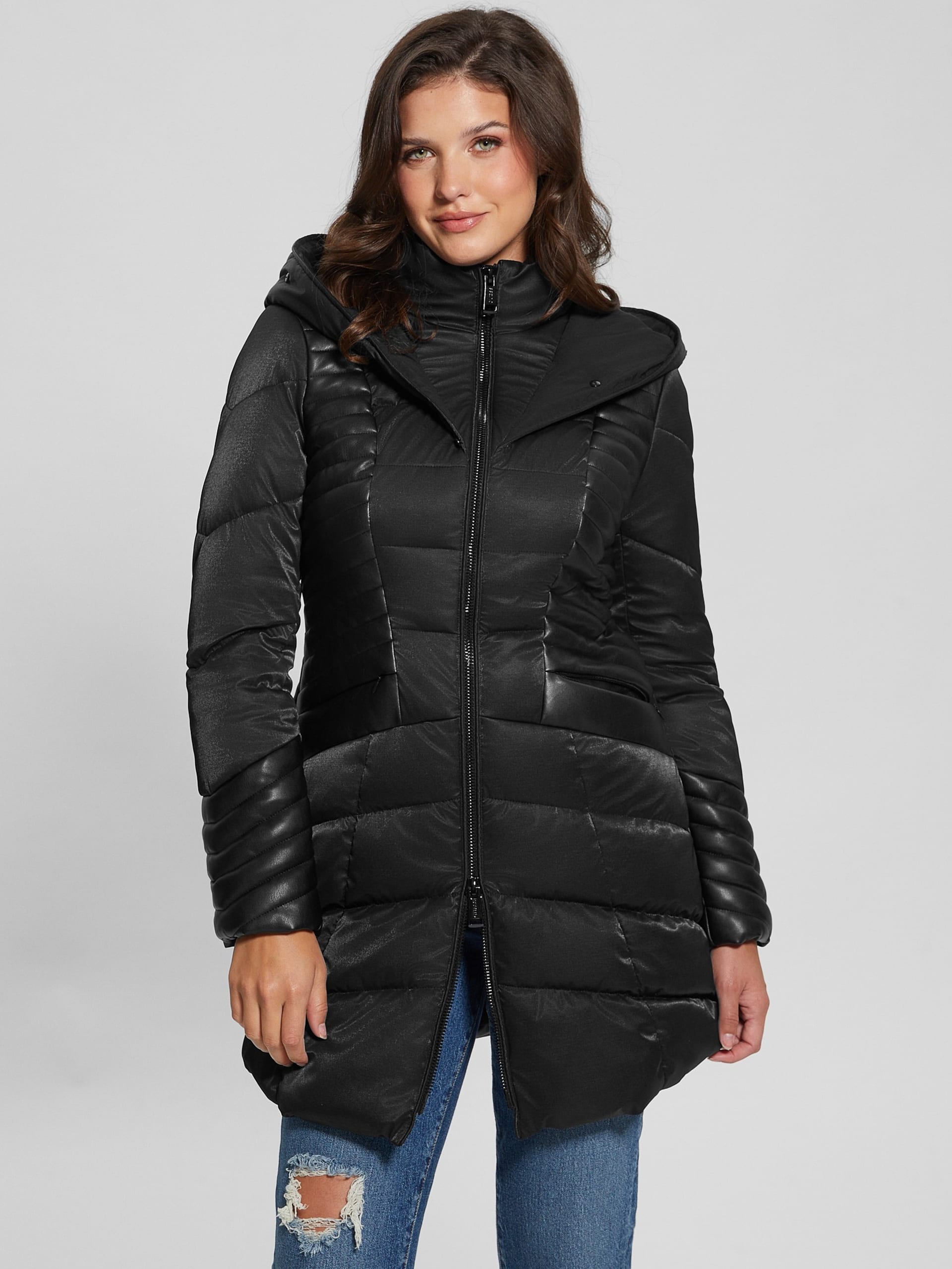 Casaco puffer com capuz Oxana