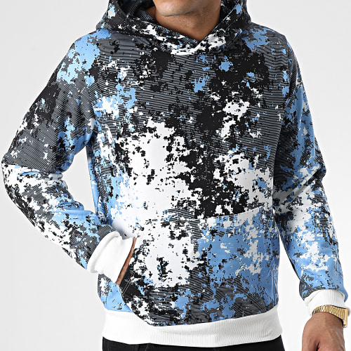 Sweat Capuche SH-67 Blanc Bleu Clair