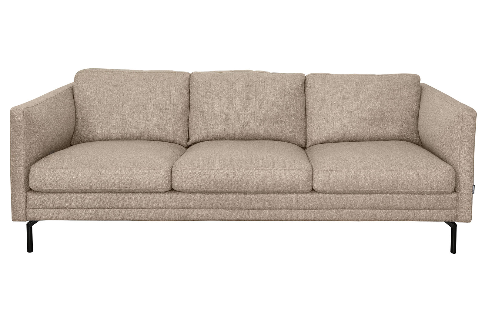 Avignon sofa 4-seter i tekstil Marilyn beige med komfort C1, Broadway sort ben og Lucca arm