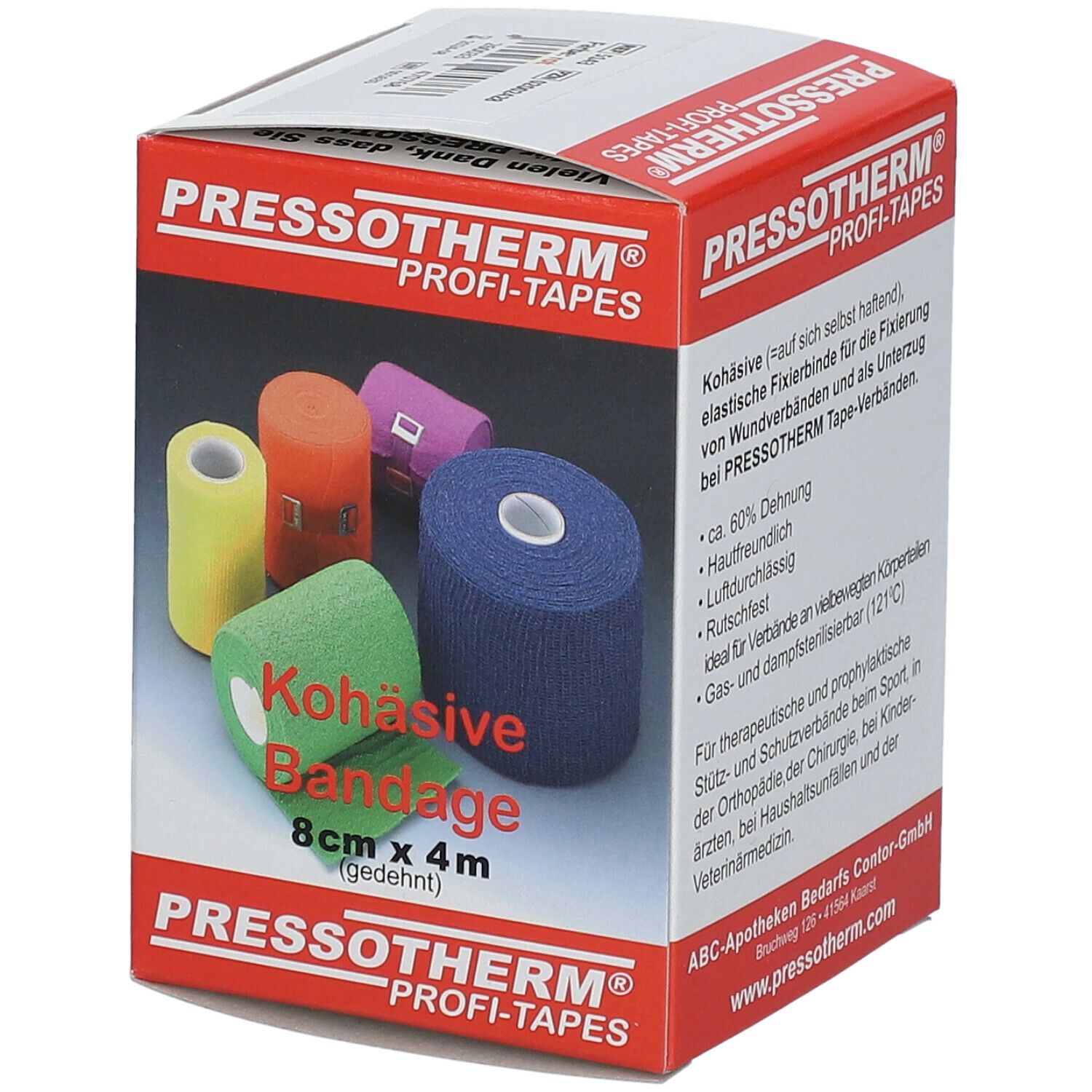 Pressotherm® Kohäsive Bandagen 8 cm x 4 m rot