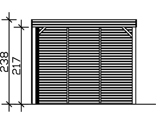 SKAN HOLZ enkele carport, kubusvorm met zij- en achterwanden, 294x574 cm, grijs