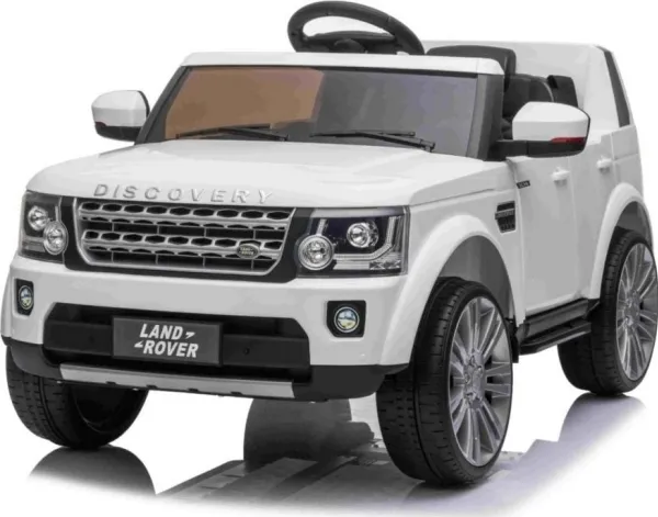 Land Rover Discovery elektrisk børnebil hvid   fjernbetjening   EVA-hjul   langsom start   MP3-radio