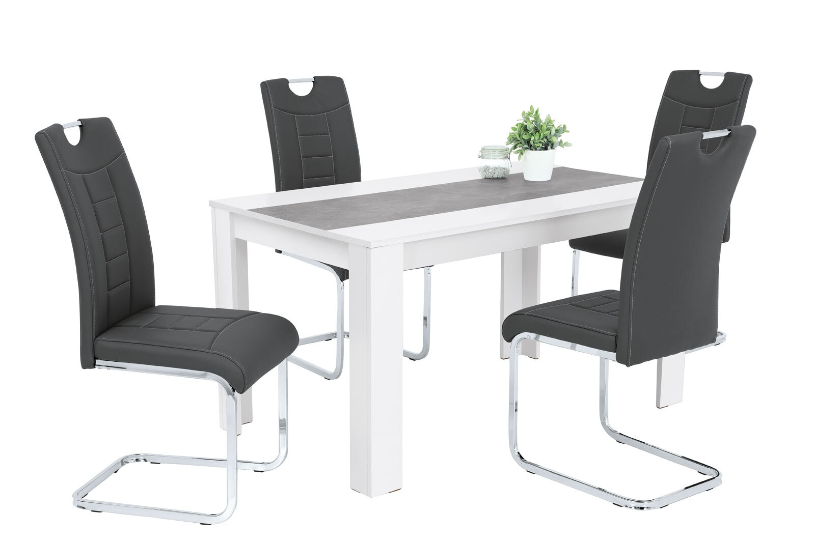 Tisch Lilo Beton-Optik/Weiß 140 x 80 x 76 cm