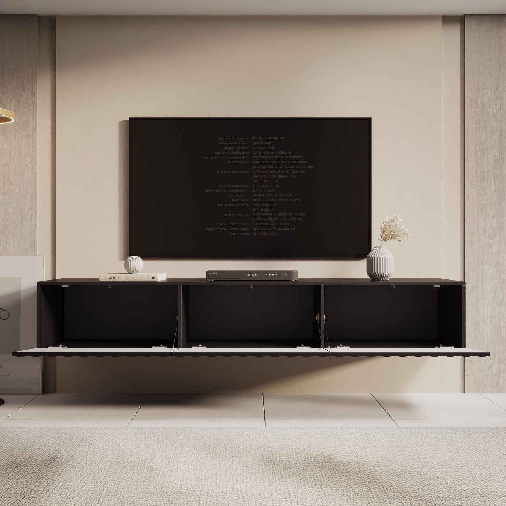 Angelina - TV-Meubel - Zwart - 192 cm