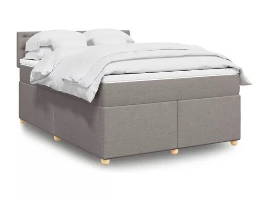 Sommier à lattes de lit avec matelas Taupe 160x200 cm Tissu