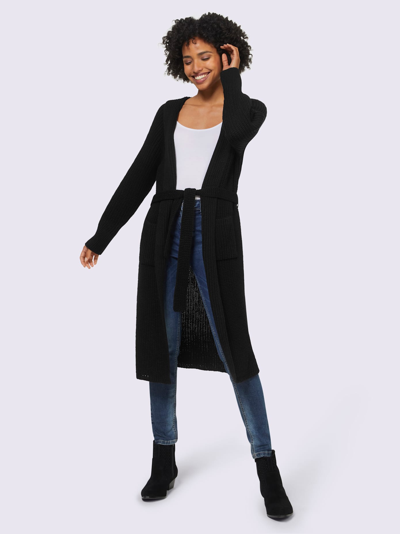 Manteau en tricot grosse maille douce