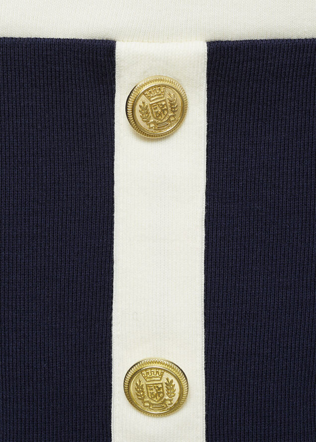 MANGO Buttoned knit skirt Navy
