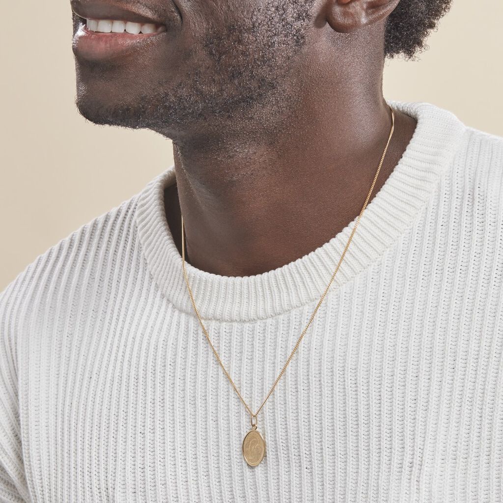 Pendentif Or Jaune Vierge A L'enfant