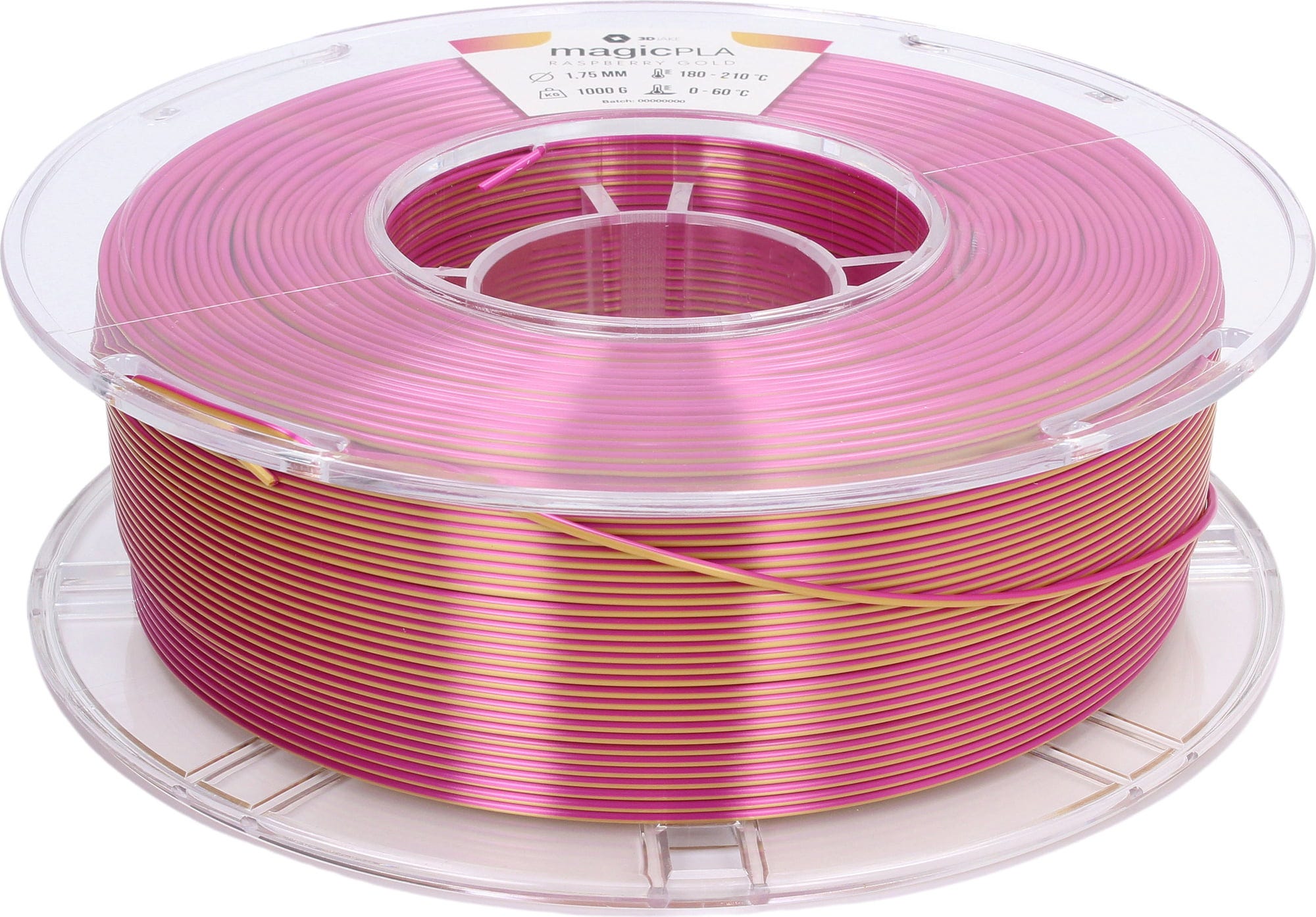 3DJAKE  magicPLA Cotton Candy, 1,75 mm / 1000 g    Zweifarbiges PLA-Filament für bunte Farbkreationen in Cotton Candy