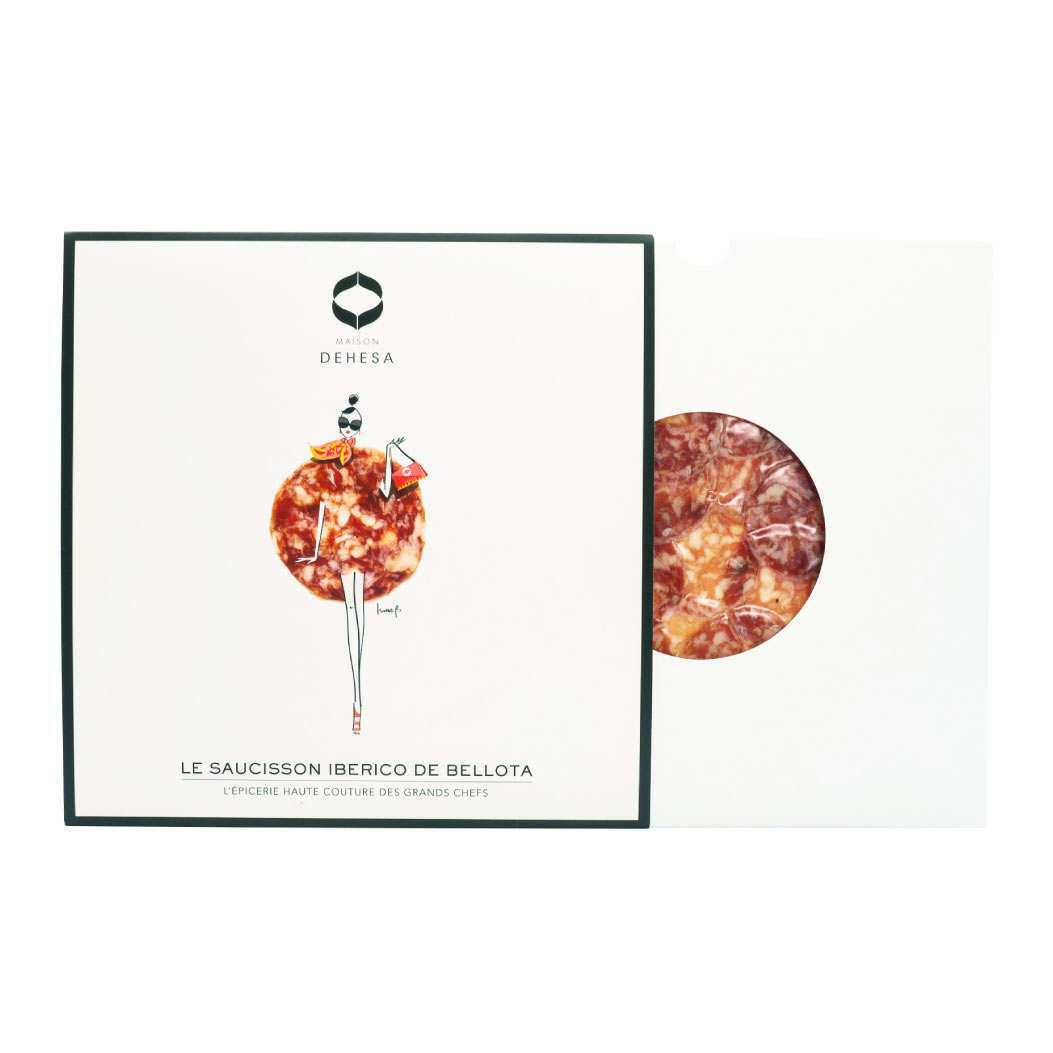 Saucisson Ibérico de Bellota AOP tranché