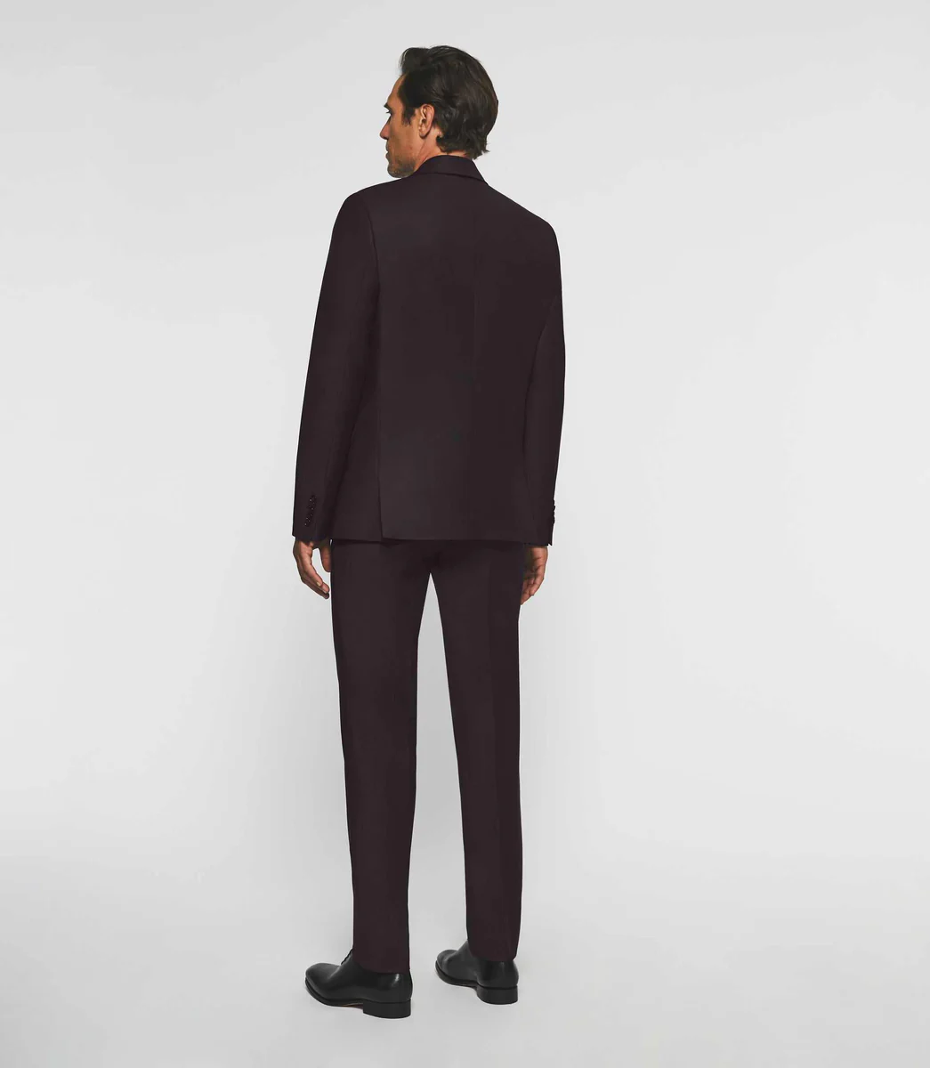 Costume 2 boutons en laine violet LIMONE