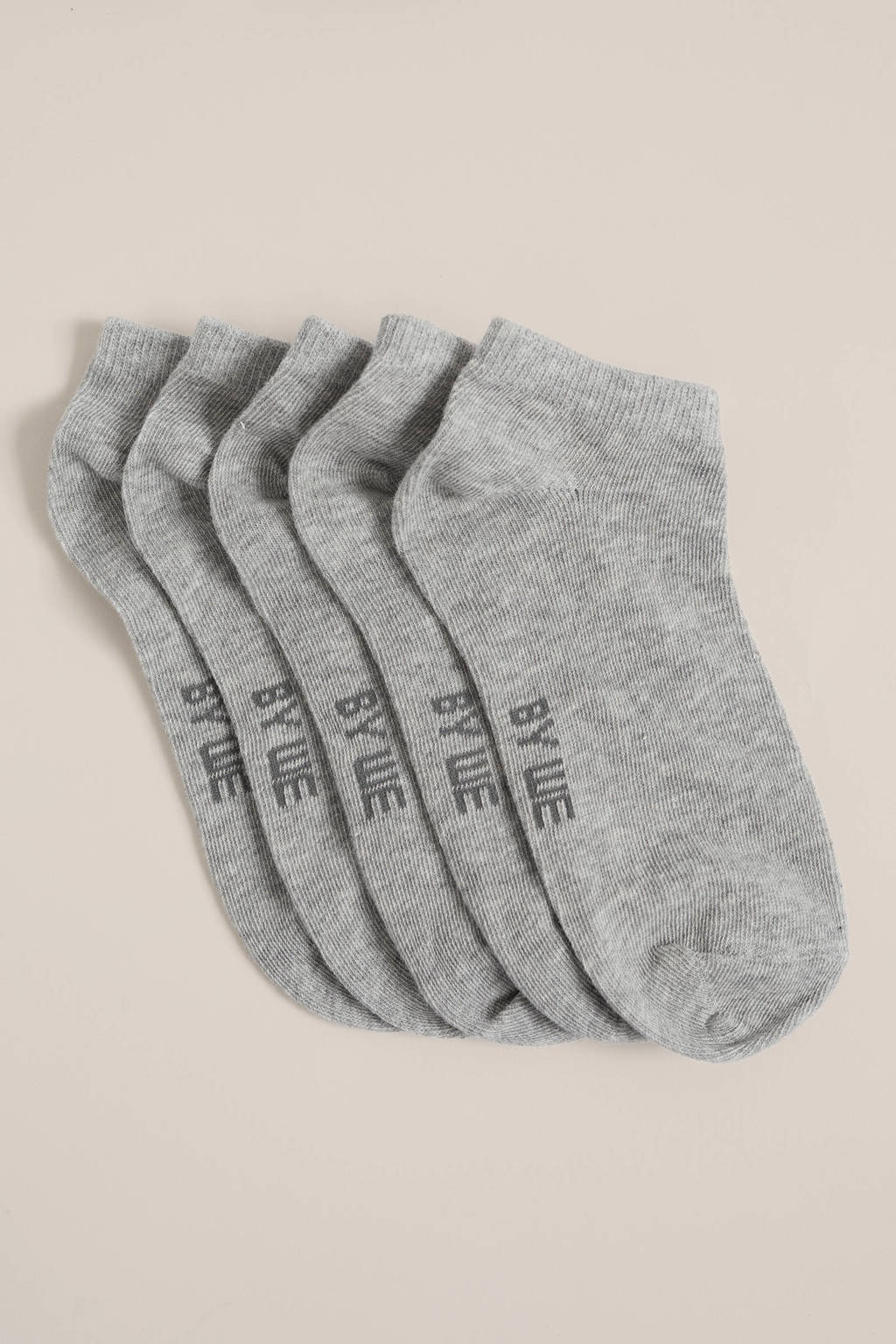 WE Fashion enkelsokken - set van 5 grijs