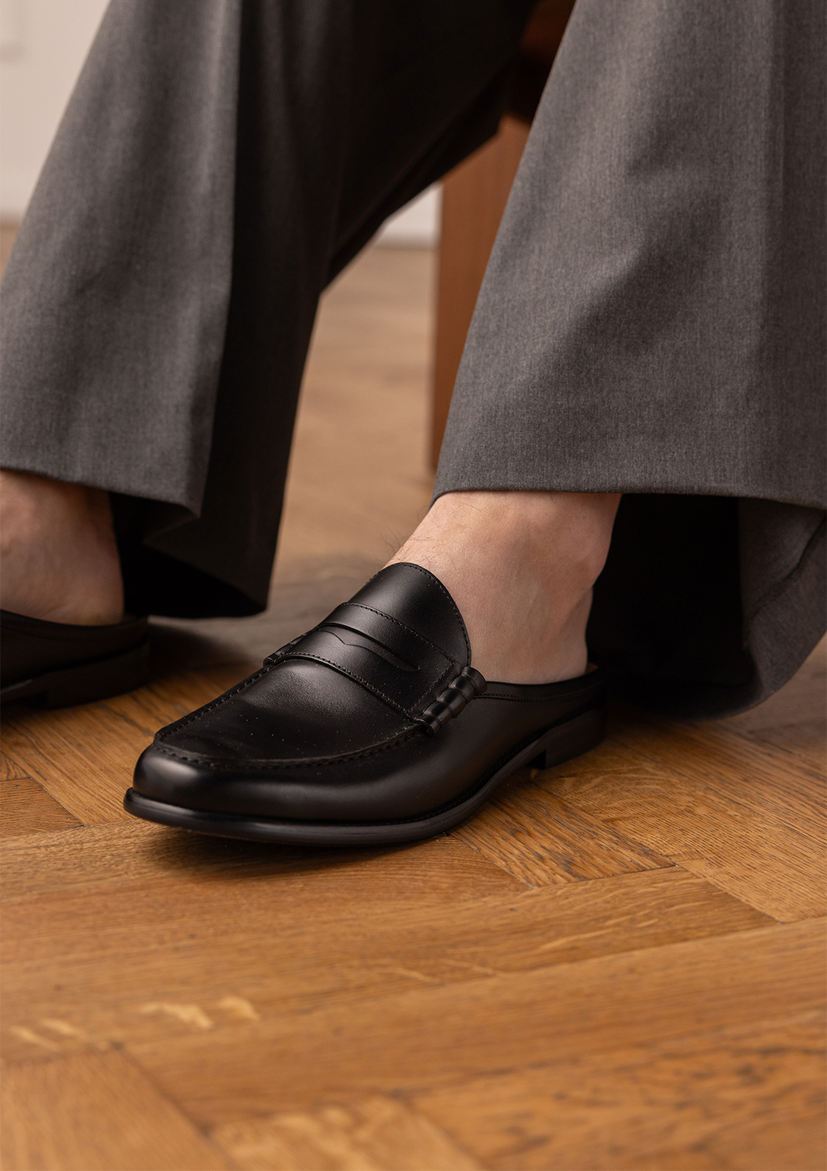 Zwarte leren loafers