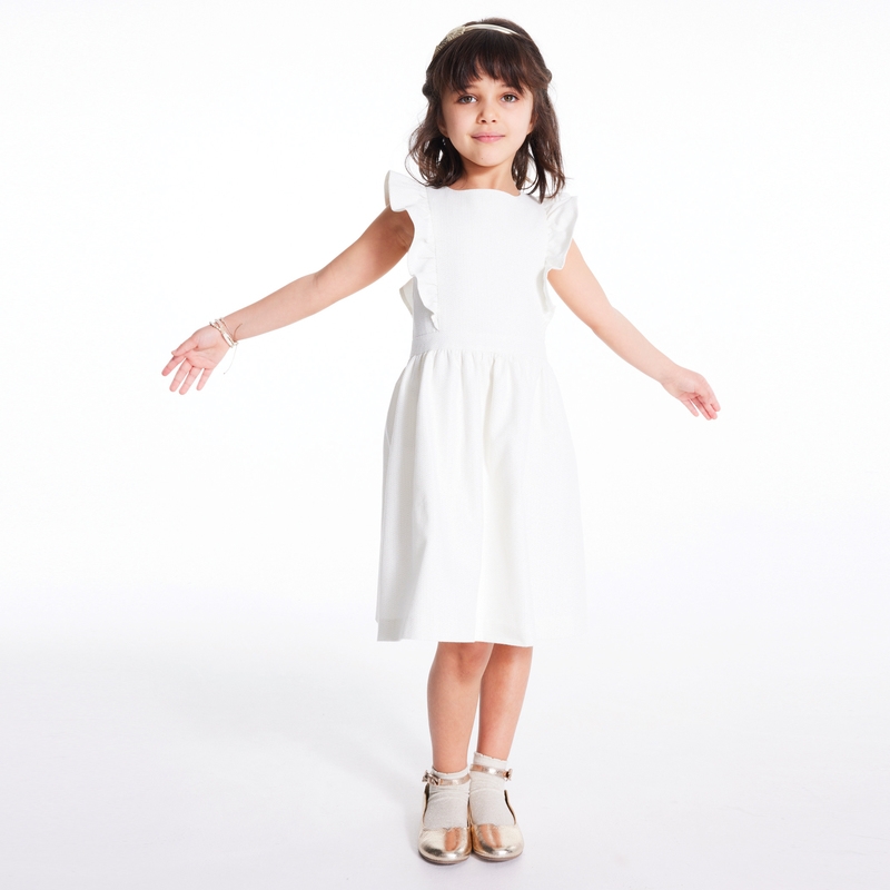 Robe chic pailletée beige fille