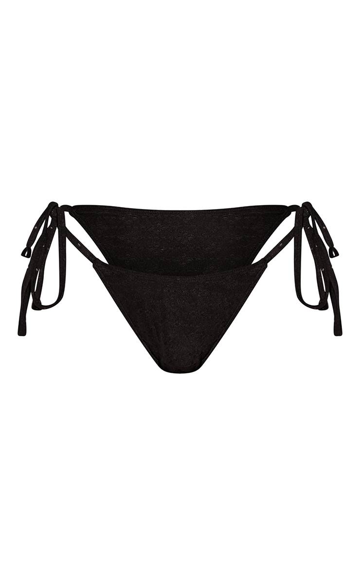 Noir Bas De Bikini Broderie À Nouer Sur Les Côtés