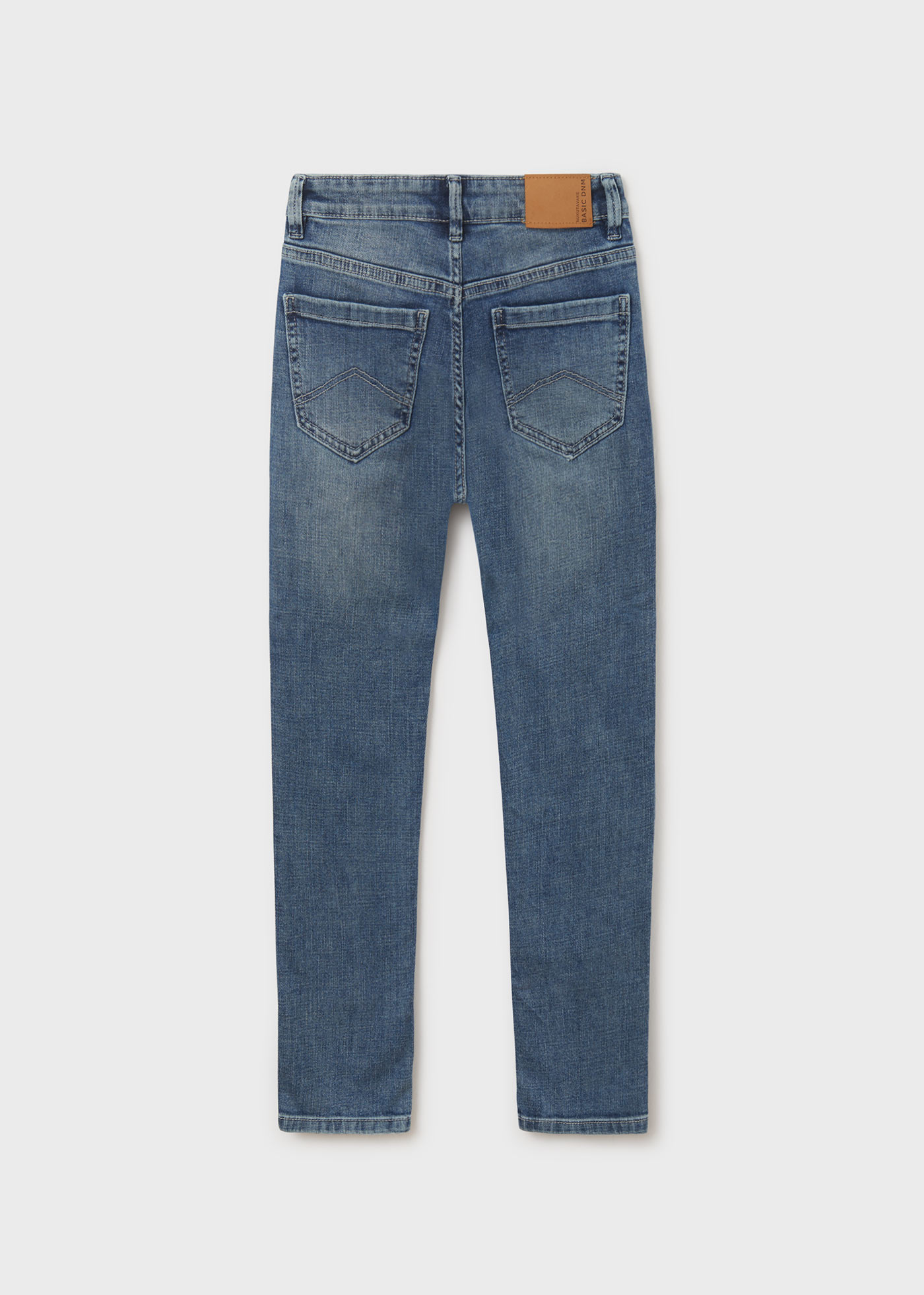 Calça jeans regular de algodão sustentável para meninos
