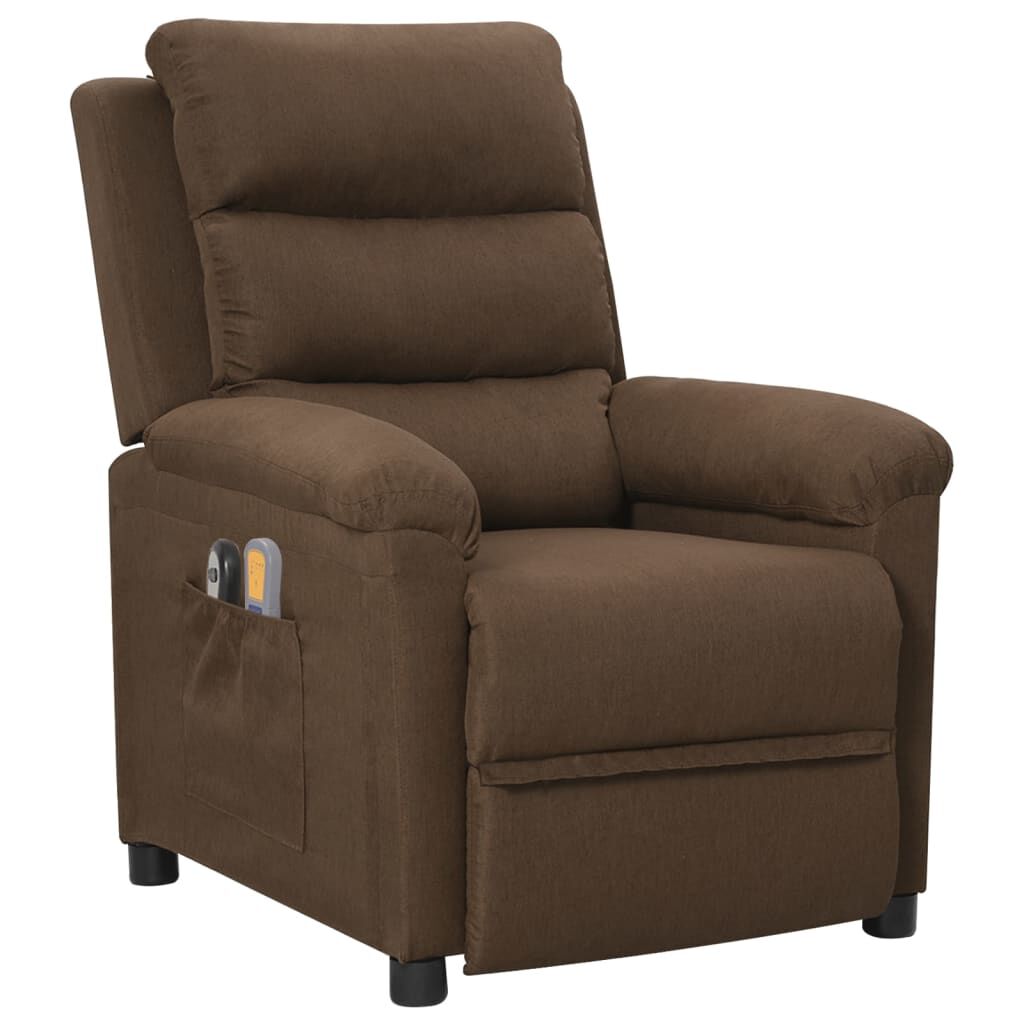 vidaXL Elektrische massagestoel, bruin, stoffen bekleding