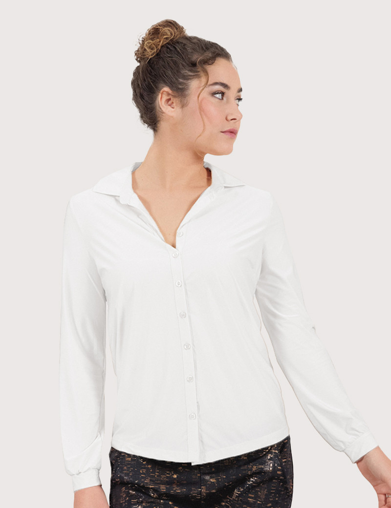 HBT TRANSVERSAL | ZELIE CHEMISE SILKY BLANC PERLÉ