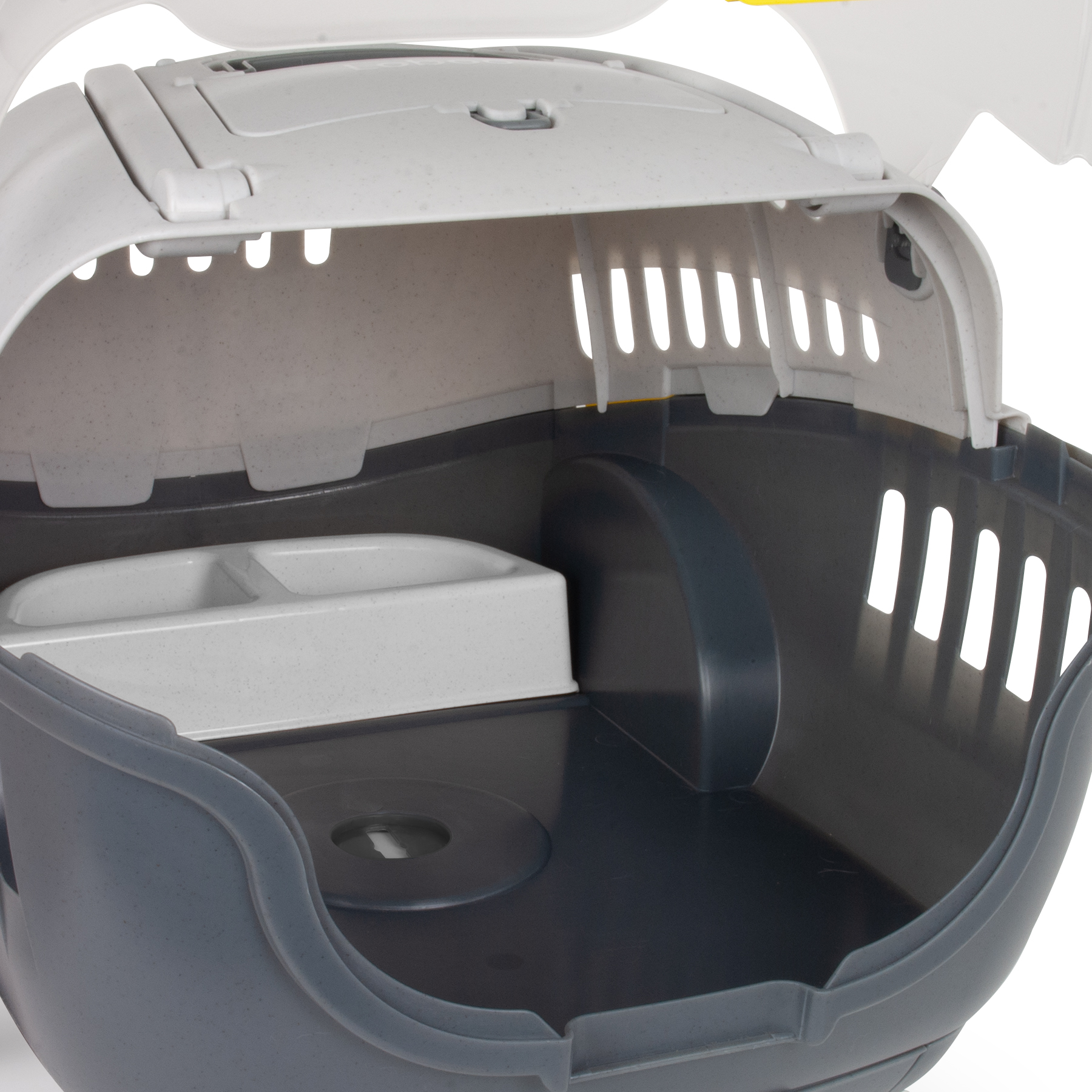 Loboo - Caixa de Transporte Urbana Básica com Tela de Alta Visibilidade, Alimentador Removível e Alça de Transporte, para Cães e Gatos de Pequeno e Médio Porte…