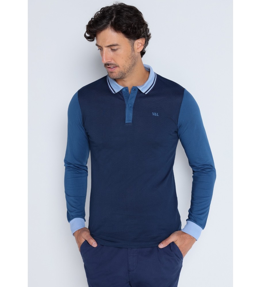 Victorio & Lucchino, V&L Camisa polo de manga comprida com mangas contrastantes