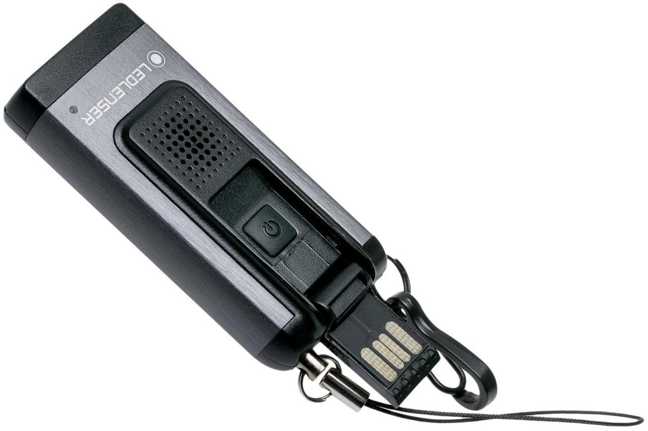 Ledlenser K6R Safety, sleutelhangerzaklamp met alarm, grijs
