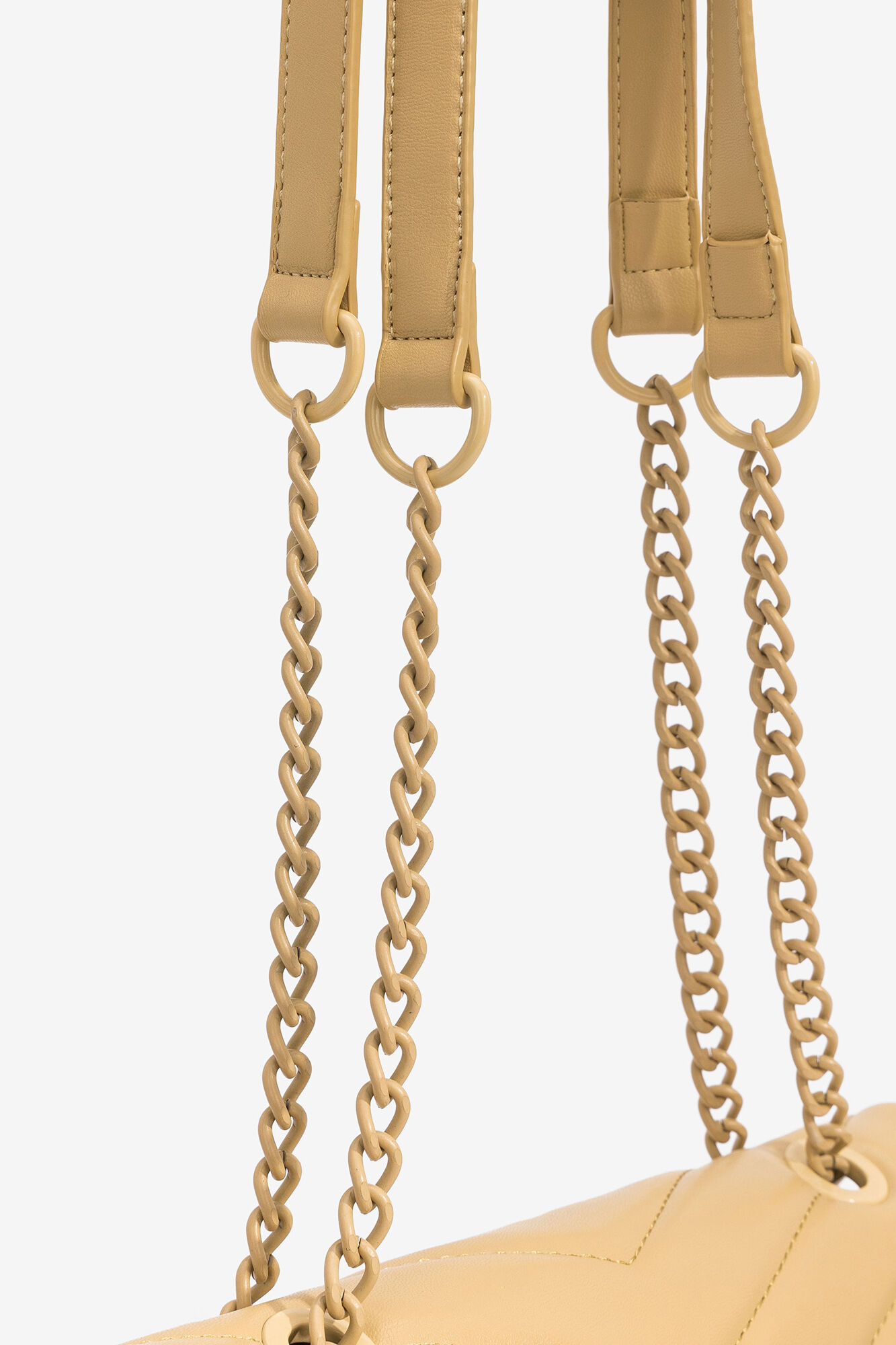Bolsa de ombro acolchoada com alça combinando - Amarela