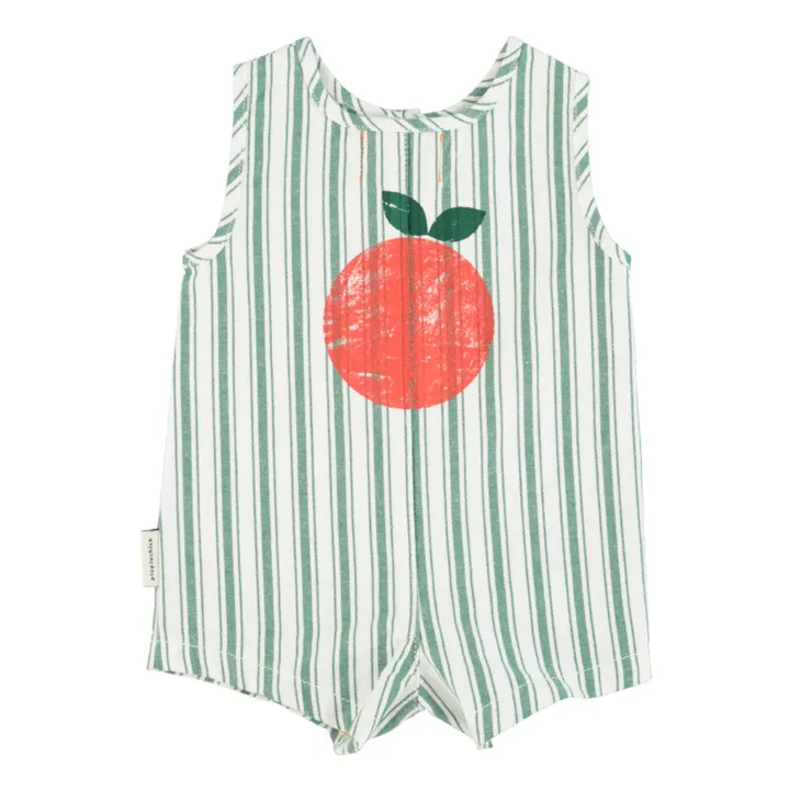 Piupiuchick Barboteuse Rayure Pomme | Vert