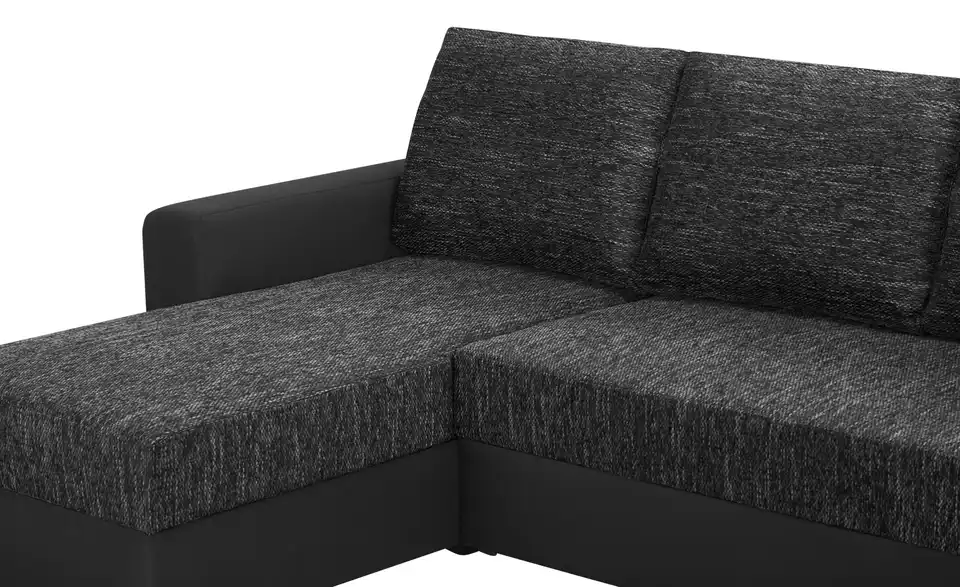 Ecksofa Navarra Schwarz links