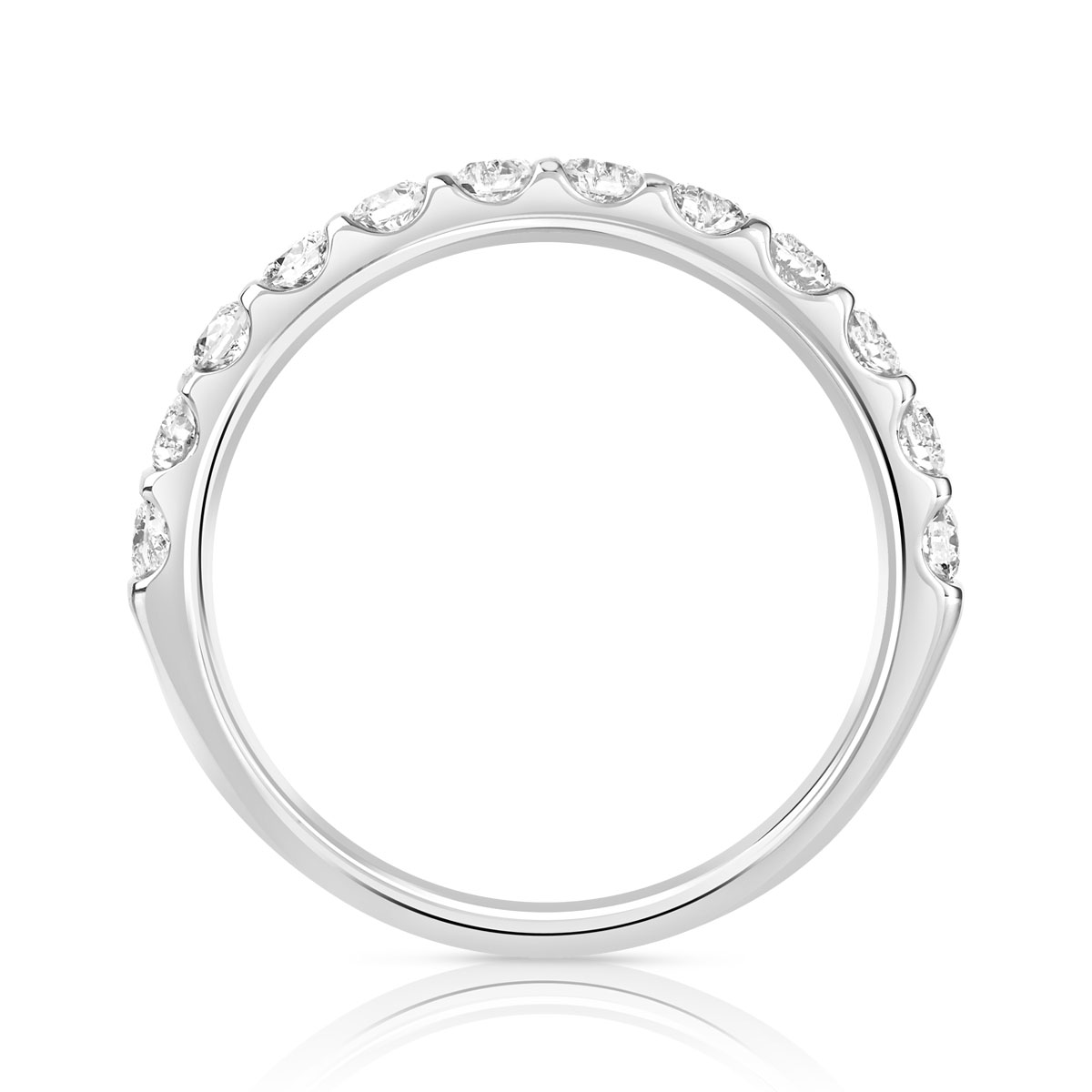 Alliance demi-tour or 750 blanc diamant