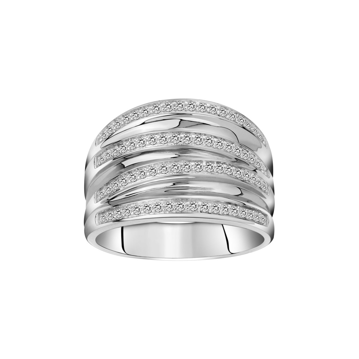 Bague en Argent avec oxyde de zirconium blanc