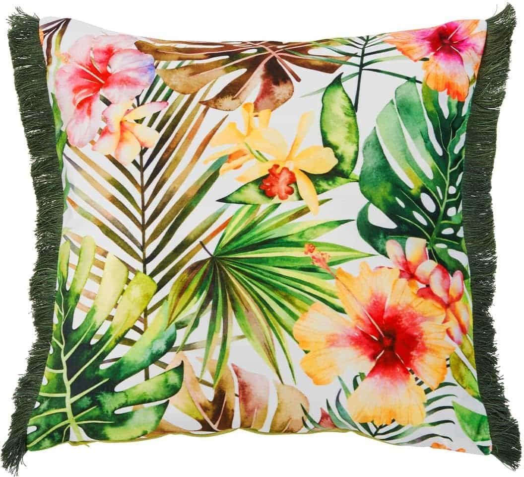 Kh Cushion Fringejungleflowers Cs17-454-0011