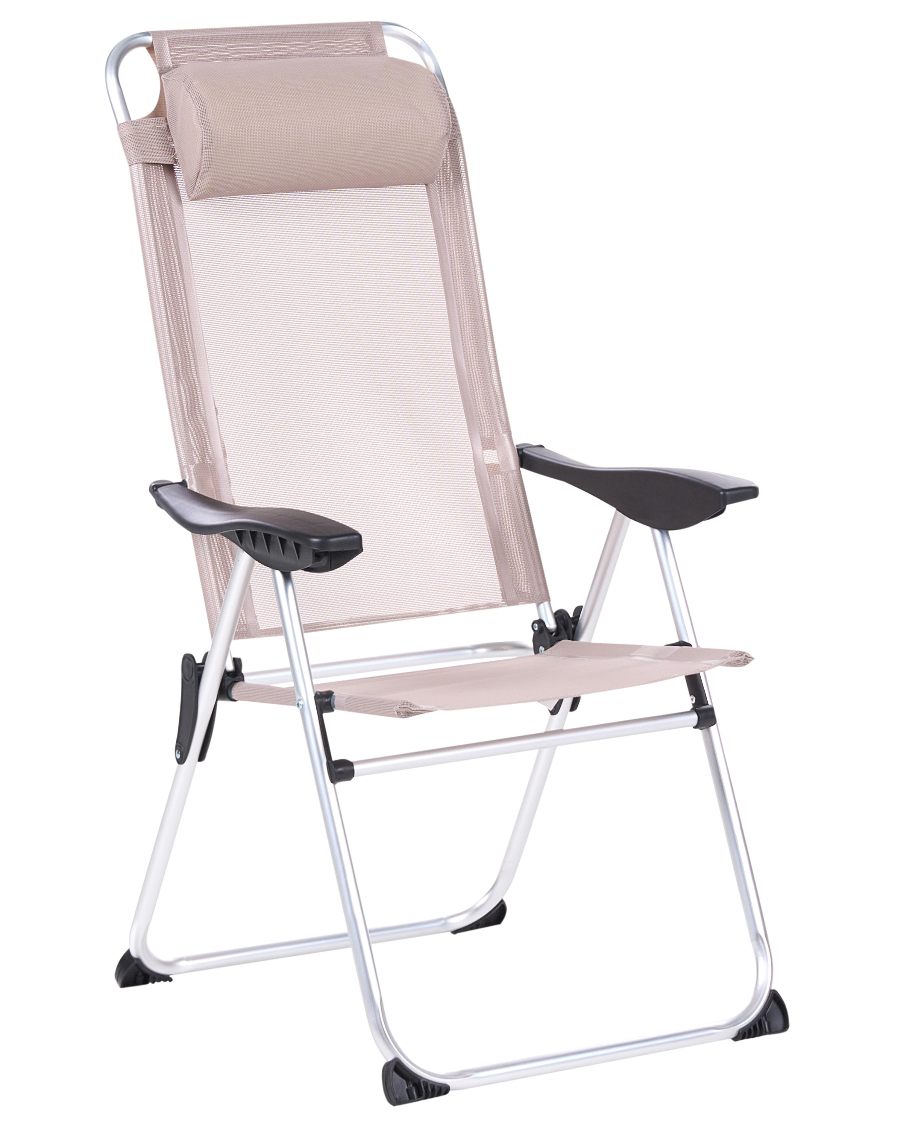 Set van 2 tuinstoelen ASINE inklapbaar Metaal Beige