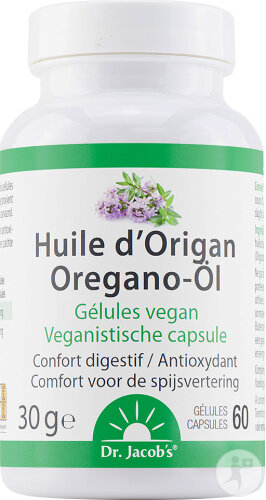 Dr. Jacob's Huile D'Origan Complément Alimentaire Confort Digestif Et Antioxydant 60 Gélules