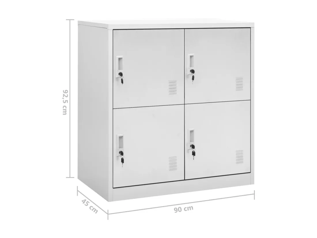 Armoires à casiers 2 pcs Gris clair 90x45x92,5 cm Acier