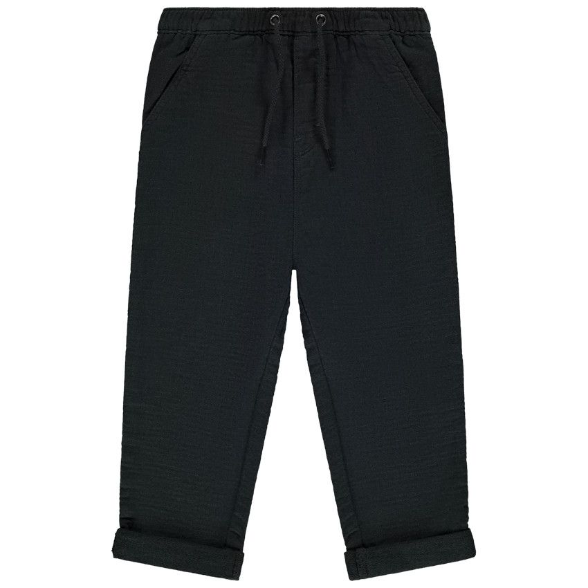 Pantalon uni en toile pour bébé garçon - Gris foncé