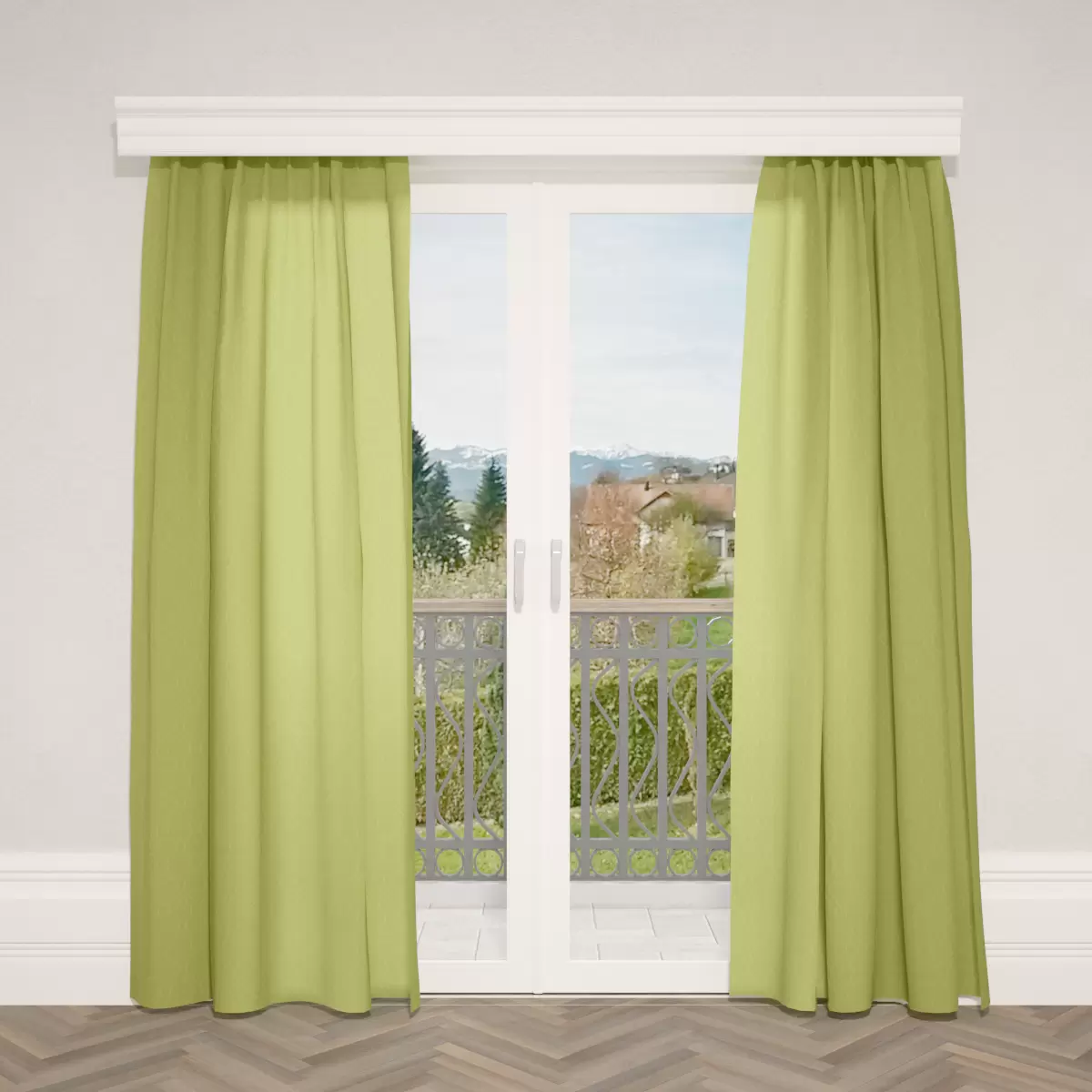 Nachtvorhang Jacquard Rombo grün