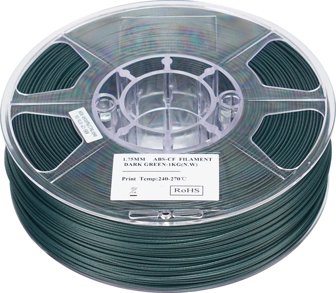 eSUN  ABS-CF Dark Green, 1,75 mm / 1000 g    ABS mit Kohlefasern