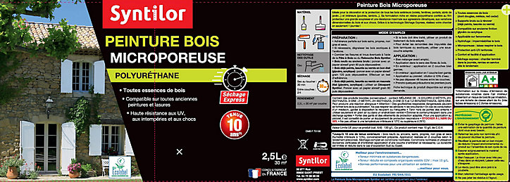 Peinture extérieure et intérieure bois microporeuse brun normand Syntilor 2,5L